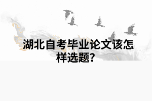 湖北自考畢業(yè)論文該怎樣選題？