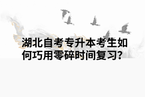 湖北自考專升本考生如何巧用零碎時間復(fù)習(xí)？