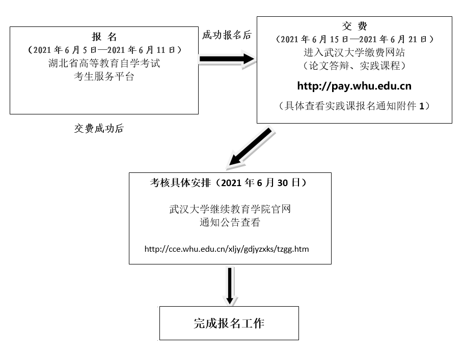 武漢大學自考實踐考核流程圖