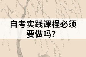 自考實(shí)踐課程必須要做嗎？