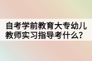 自考學(xué)前教育大專幼兒教師實(shí)習(xí)指導(dǎo)考什么？