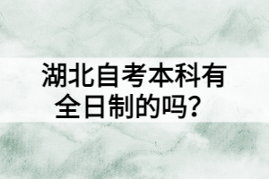 湖北自考本科有全日制的嗎？