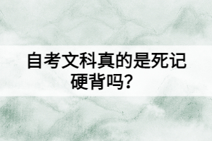 自考文科真的是死記硬背嗎？還有這些學(xué)習(xí)方法！