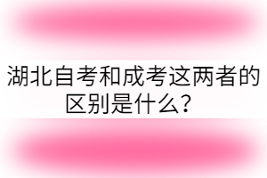 湖北自考和成考這兩者的區(qū)別是什么