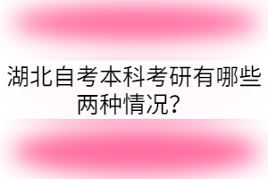 湖北自考本科考研有哪些兩種情況？