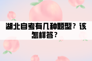 湖北自考有幾種題型？該怎樣答？