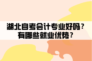 湖北自考會(huì)計(jì)專業(yè)好嗎？有哪些就業(yè)優(yōu)勢(shì)？