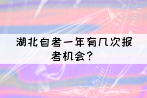 湖北自考一年有幾次報考機會？