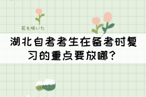 湖北自考考生在備考時復習的重點要放哪？