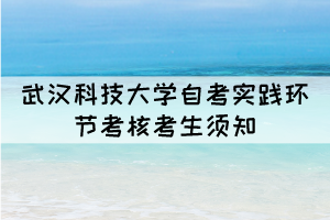 2021年下半年武漢科技大學(xué)自考實踐環(huán)節(jié)考核考生須知