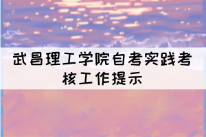 2021年11月武昌理工學(xué)院自考實踐考核工作提示