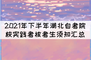 2021年下半年湖北自考院校實踐考核考生須知匯總