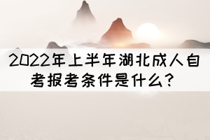 2022年上半年湖北成人自考報考條件是什么？