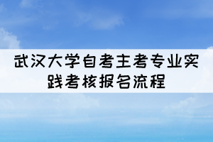 2022年上半年武漢大學(xué)自考主考專業(yè)實(shí)踐考核報(bào)名流程