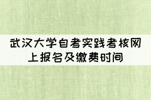 2022年上半年武漢大學(xué)自考實踐考核網(wǎng)上報名及繳費時間