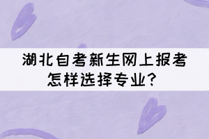 湖北自考新生網(wǎng)上報(bào)考怎樣選擇專業(yè)？