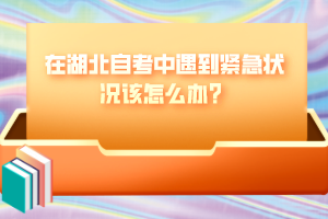 在湖北自考中遇到緊急狀況該怎么辦？