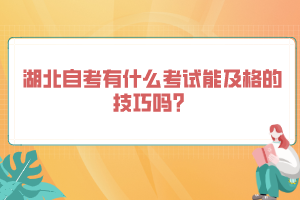 湖北自考有什么考試能及格的技巧嗎？