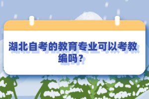 湖北自考的教育專業(yè)可以考教編嗎？