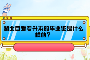 湖北自考專升本的畢業(yè)證是什么樣的？