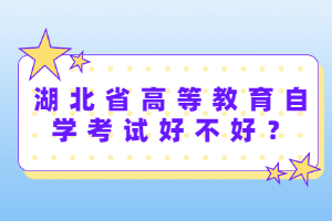 湖北省高等教育自學(xué)考試好不好？