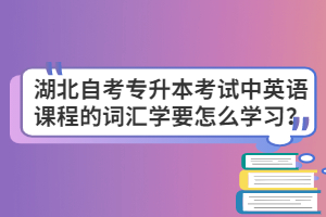 湖北自考專升本考試中英語課程的詞匯學(xué)要怎么學(xué)習(xí)？