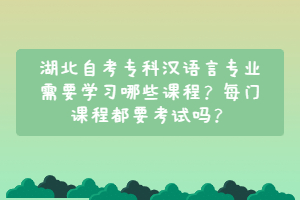 湖北自考?？茲h語言專業(yè)需要學(xué)習(xí)哪些課程？每門課程都要考試嗎？