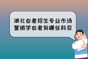 湖北自考招生專業(yè)市場(chǎng)營(yíng)銷學(xué)自考有哪些科目？