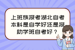 上班族報(bào)考湖北自考本科是自學(xué)好還是報(bào)助學(xué)班自考好？