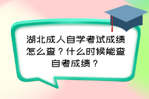 湖北成人自學(xué)考試成績怎么查？什么時候能查自考成績？