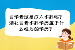 自學(xué)考試是成人本科嗎？湖北自考本科學(xué)歷屬于什么性質(zhì)的學(xué)歷？