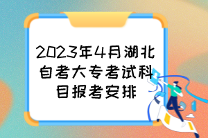 2023年4月湖北自考大?？荚嚳颇繄?bào)考安排