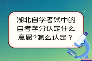 湖北自學(xué)考試中的自考學(xué)分認定什么意思?怎么認定？