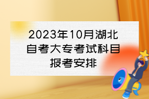 2023年10月湖北自考大?？荚嚳颇繄?bào)考安排