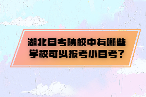 湖北自考院校中有哪些學(xué)?？梢詧罂夹∽钥?？