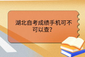 湖北自考成績手機(jī)可不可以查？