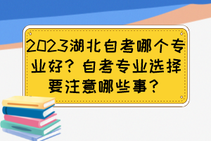 2023湖北自考哪個(gè)專業(yè)好？自考專業(yè)選擇要注意哪些事？