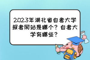 2023年湖北省自考大學報考網(wǎng)站是哪個？自考大學有哪些？