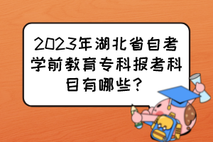 2023年湖北省自考學前教育?？茍罂伎颇坑心男?？