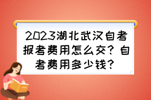 2023湖北武漢自考報考費用怎么交？自考費用多少錢？