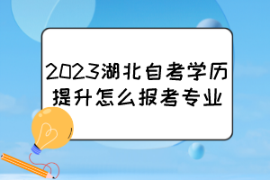 2023湖北自考學(xué)歷提升怎么報考專業(yè)？