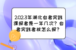 2023年湖北自考實(shí)踐課報(bào)考是一年幾次？自考實(shí)踐考核怎么報(bào)？