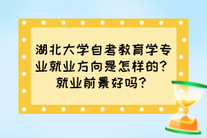 湖北大學(xué)自考教育學(xué)專業(yè)就業(yè)方向是怎樣的？就業(yè)前景好嗎？