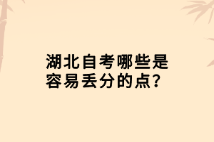 湖北自考哪些是容易丟分的點(diǎn)？