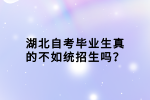 湖北自考畢業(yè)生真的不如統(tǒng)招生嗎？