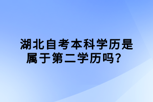 湖北自考是國家認(rèn)可的學(xué)歷，那湖北自考本科學(xué)歷是屬于第二學(xué)歷嗎？下面我們就一起來看看吧！