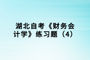 湖北自考《財(cái)務(wù)會計(jì)學(xué)》練習(xí)題（4）