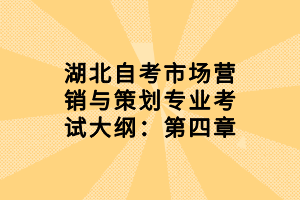 湖北自考市場營銷與策劃專業(yè)考試大綱：第四章