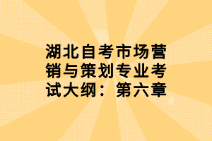 湖北自考市場(chǎng)營(yíng)銷與策劃專業(yè)考試大綱：第六章