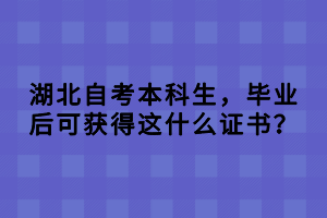 湖北自考本科生，畢業(yè)后可獲得這什么證書？